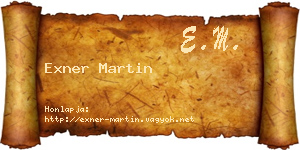 Exner Martin névjegykártya